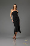 Cocktail Dresses High Low Mermaid Fit Cocktail Dress Black Ivory