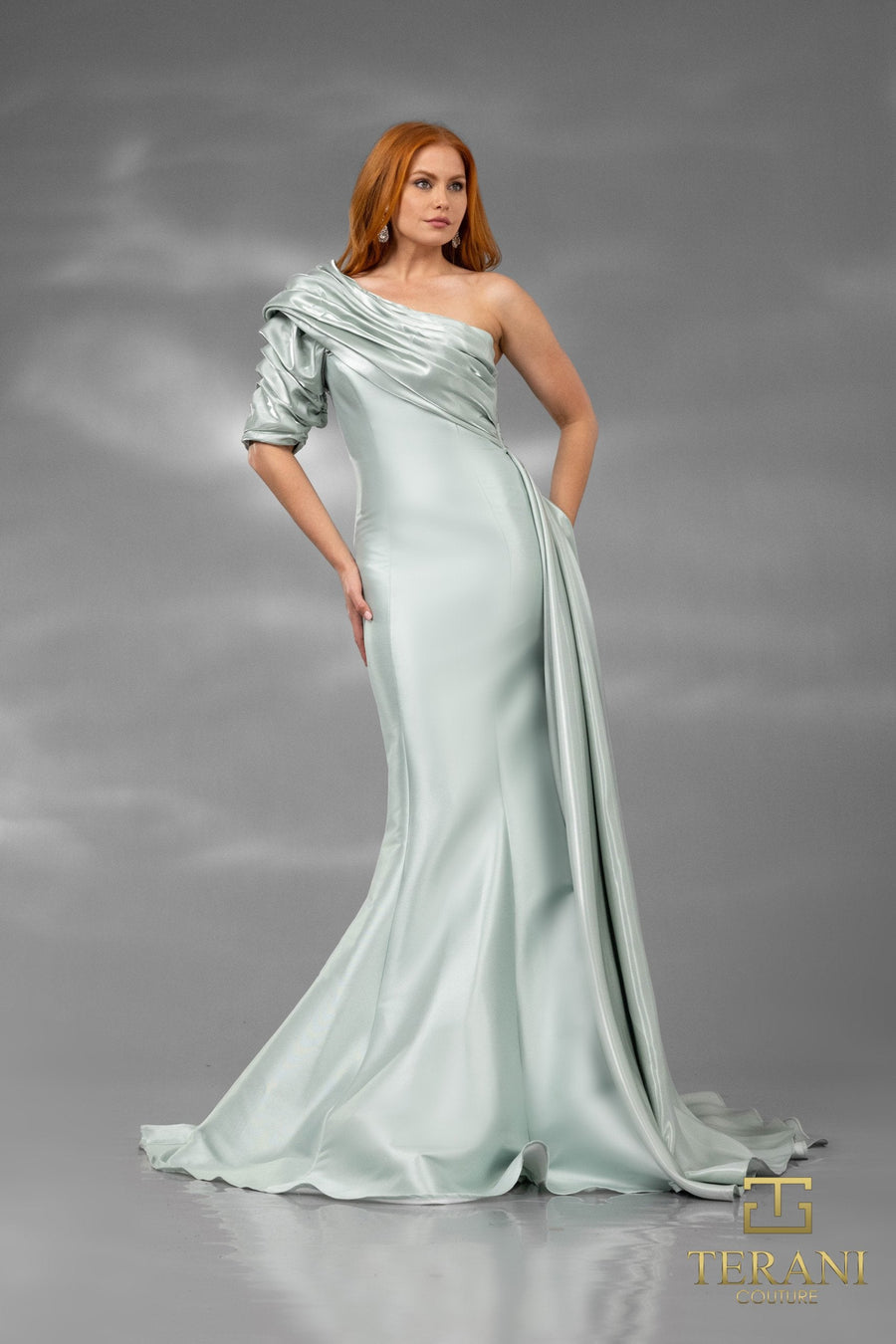 Formal Dresses Long Formal Overskirt Mermaid Evening Dress Sage