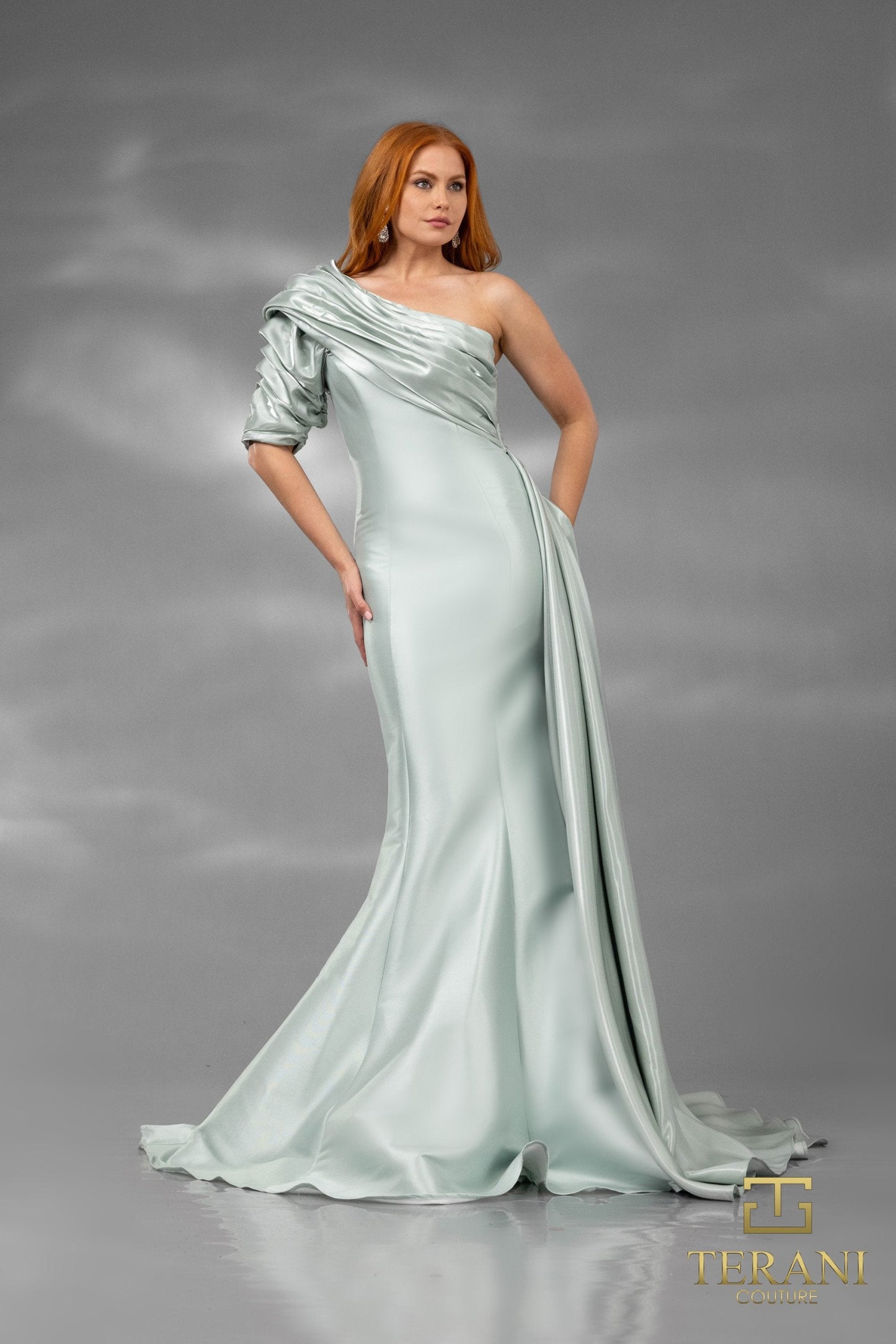 Formal Dresses Long Formal Overskirt Mermaid Evening Dress Sage