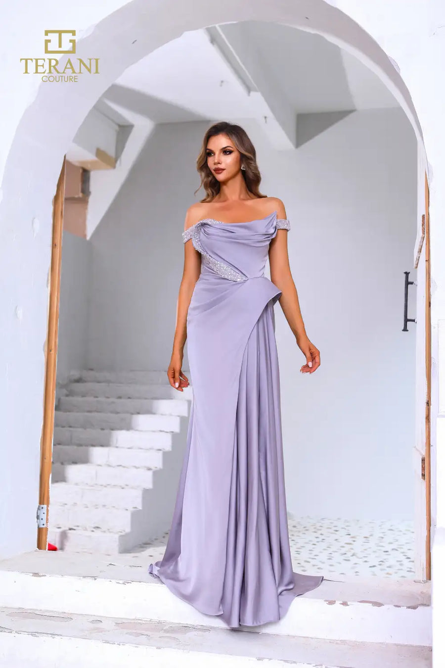 Formal Dresses Long Evening Beaded Slit Formal Dress Lavender