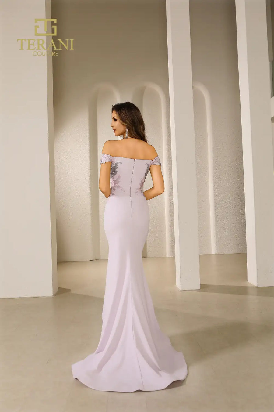 Formal Dresses Long Ruffle Formal Fitted Evening Dress Lilac Grey
