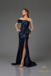 Formal Dresses Beaded Slit Long Formal Evening Dress Navy