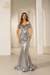 Formal Dresses Mermaid Long Formal Sequins Evening Dress Silver