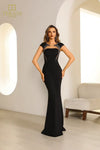 Formal Dresses Long Fitted Formal Bodycon Evening Dress Black