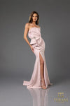 Formal Dresses Long Ruffle Slit Formal Evening Dress Blush
