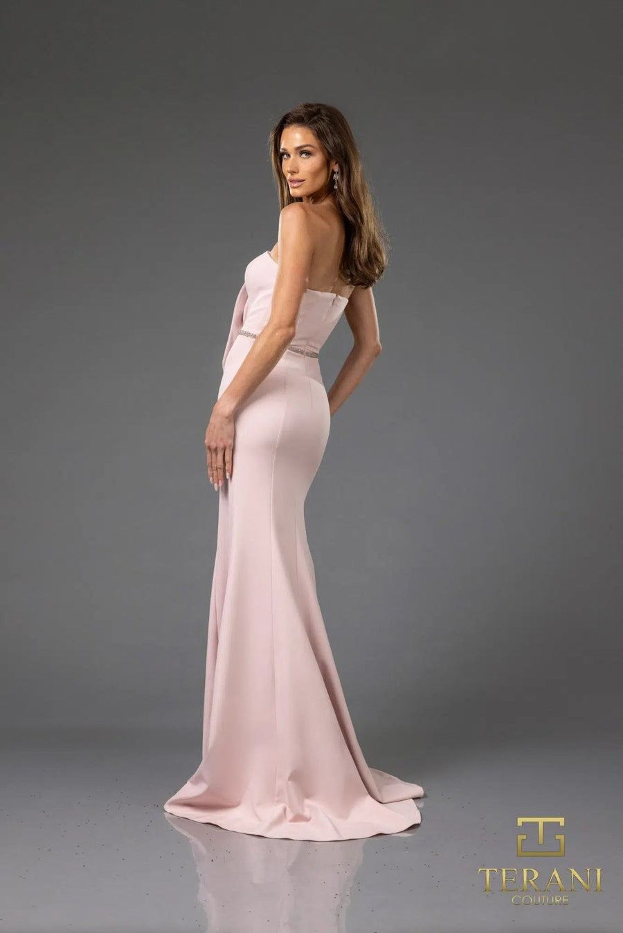 Formal Dresses Long Ruffle Slit Formal Evening Dress Blush