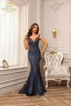 Formal Dresses Long Beaded Formal Evening Dress Navy