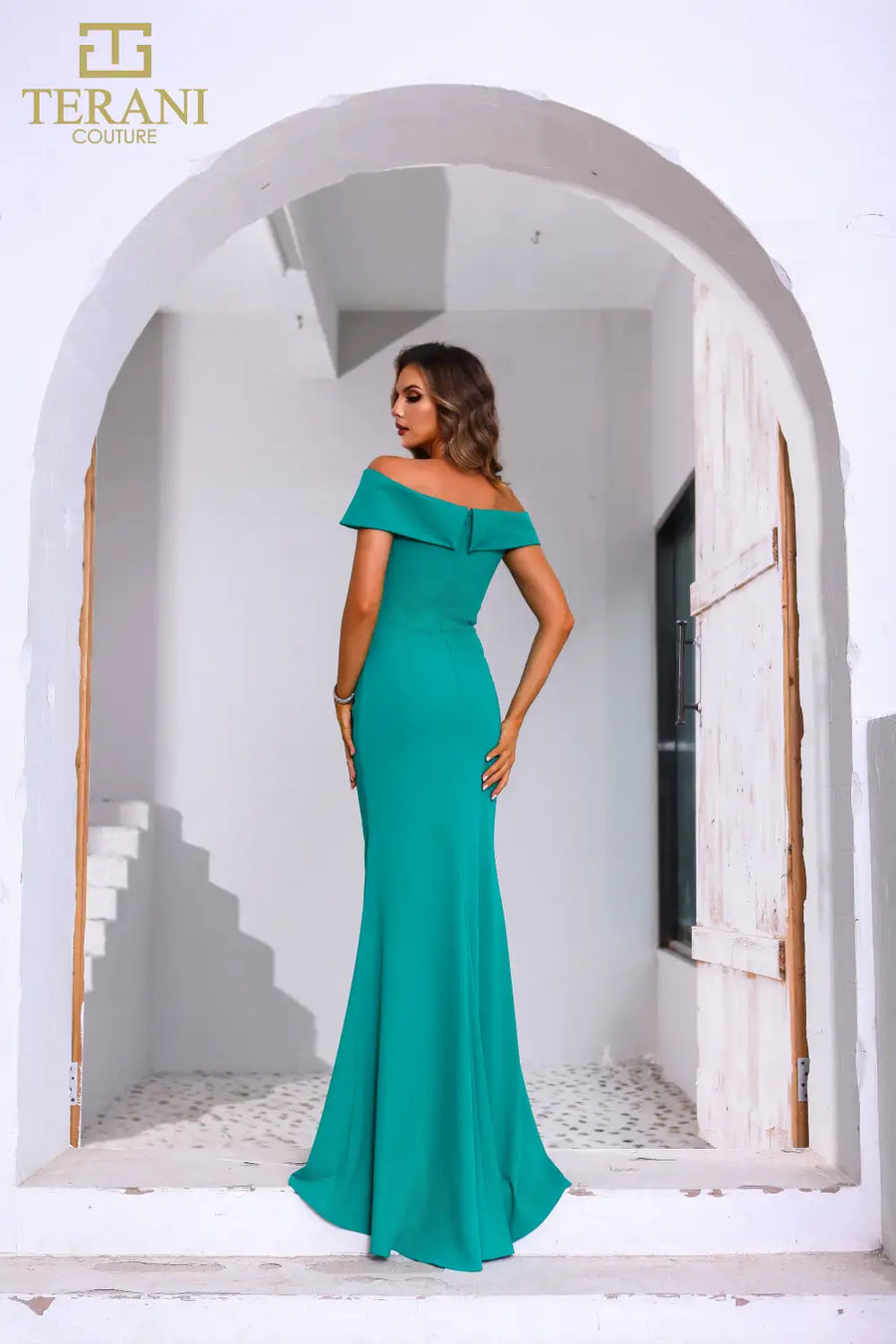 Formal Dresses Beaded Applique Long Formal Peplum Evening Dress Green
