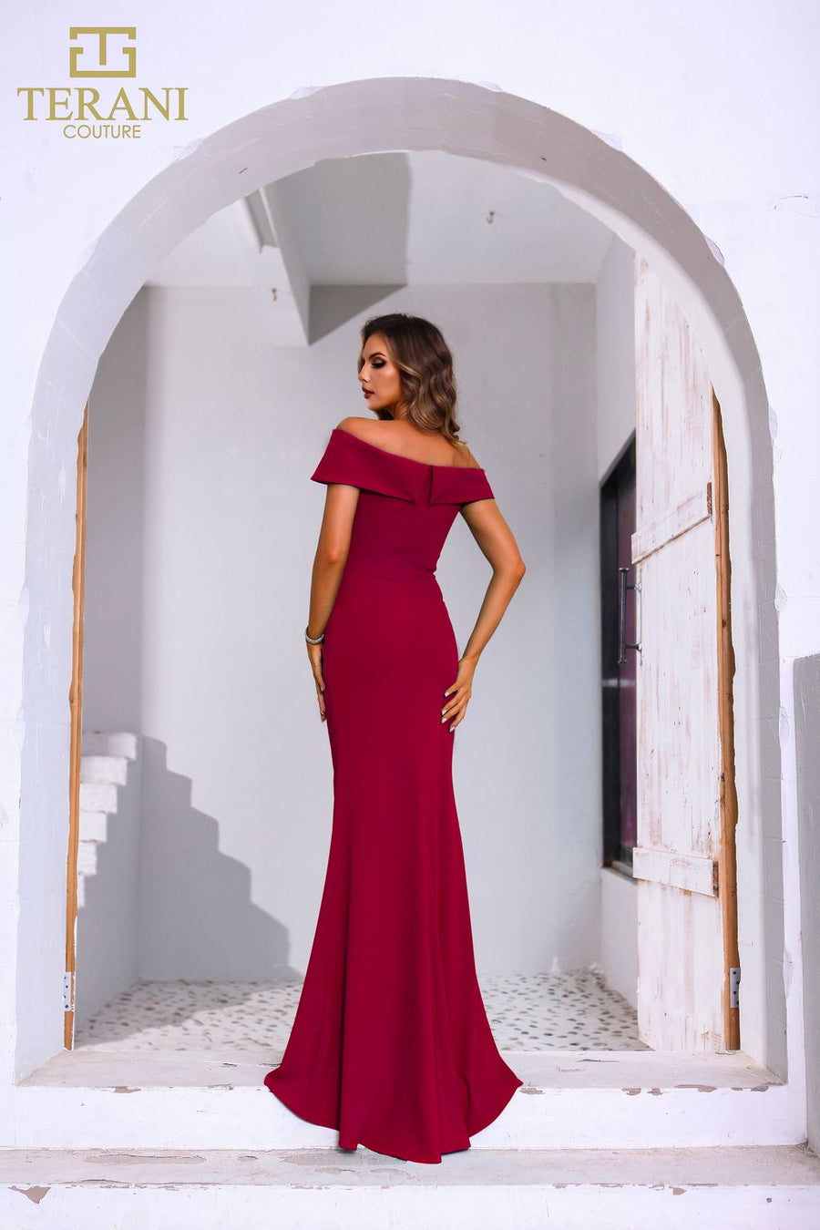 Formal Dresses Beaded Applique Long Formal Peplum Evening Dress Wine