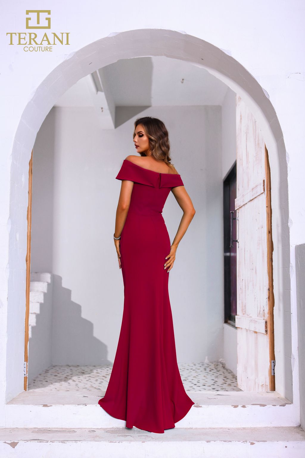 Formal Dresses Beaded Applique Long Formal Peplum Evening Dress Wine