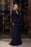 Mother of the Bride Dresses Pleated Long Formal Mother of the Bride A Line Dress Navy