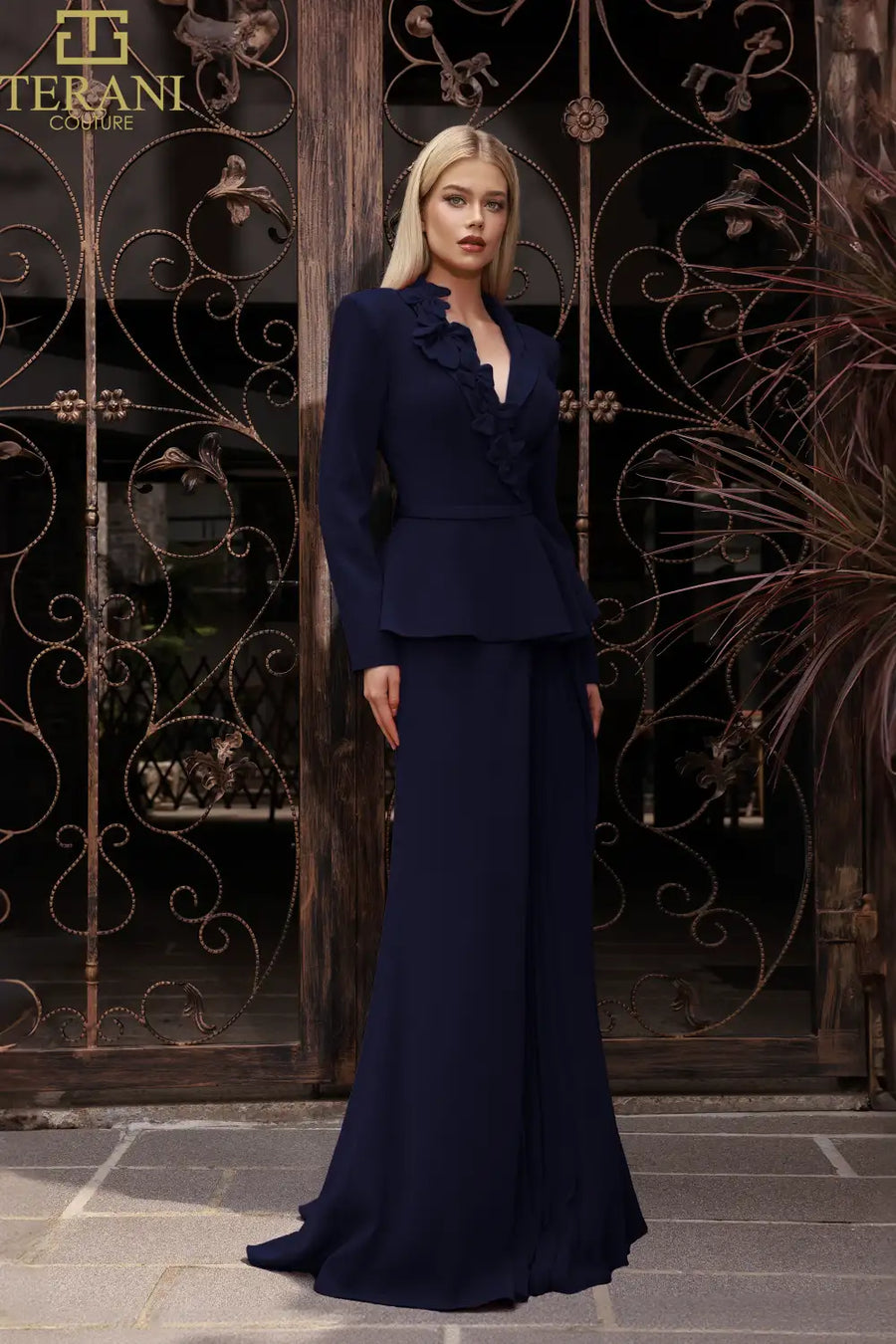 Mother of the Bride Dresses Pleated Long Formal Mother of the Bride A Line Dress Navy