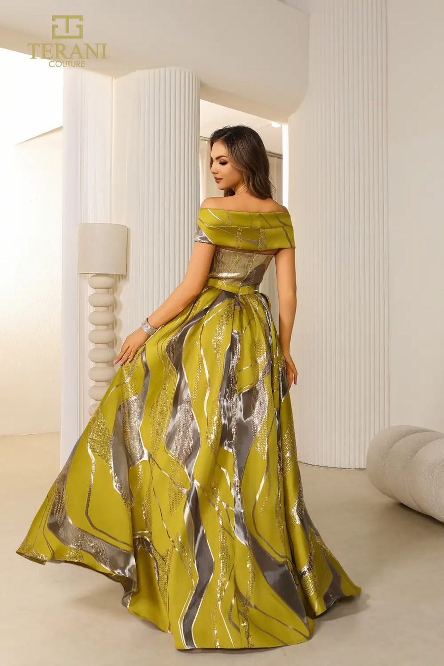 Formal Dresses Pleated Long A Line Formal Peplum Evening Dress Gold