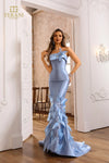 Formal Dresses Feather Long Mermaid Formal Evening Dress  Denim