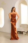 Formal Dresses Long Formal evening Prom Dress Cognac