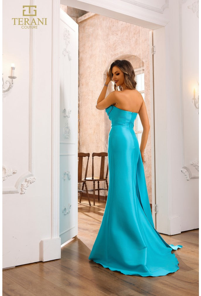 Prom Dresses Long Slit Fitted Formal Prom Dress Turquoise