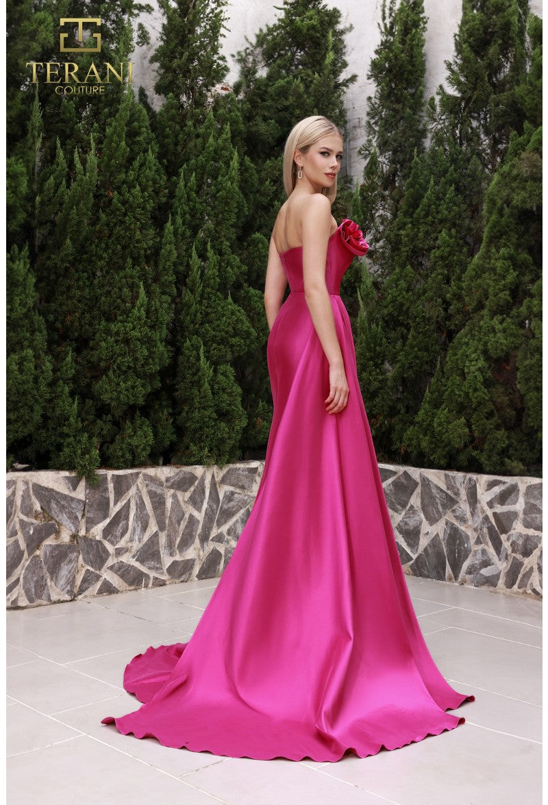 Prom Dresses Long Slit Fitted Formal Prom Dress Fuchsia