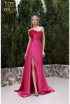 Prom Dresses Long Slit Fitted Formal Prom Dress Fuchsia