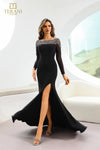 Formal Dresses Long Sleeve Formal Fitted Evening Dress Black