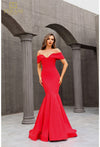 Prom Dresses Fitted Mermaid Long Formal Prom Dress Red