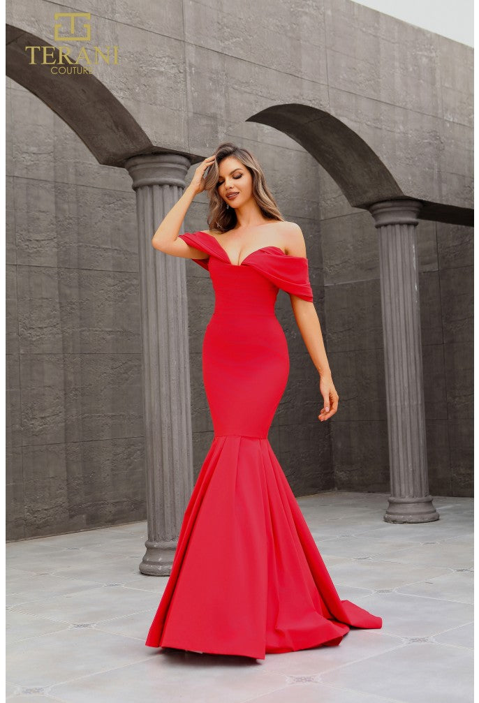 Prom Dresses Fitted Mermaid Long Formal Prom Dress Red
