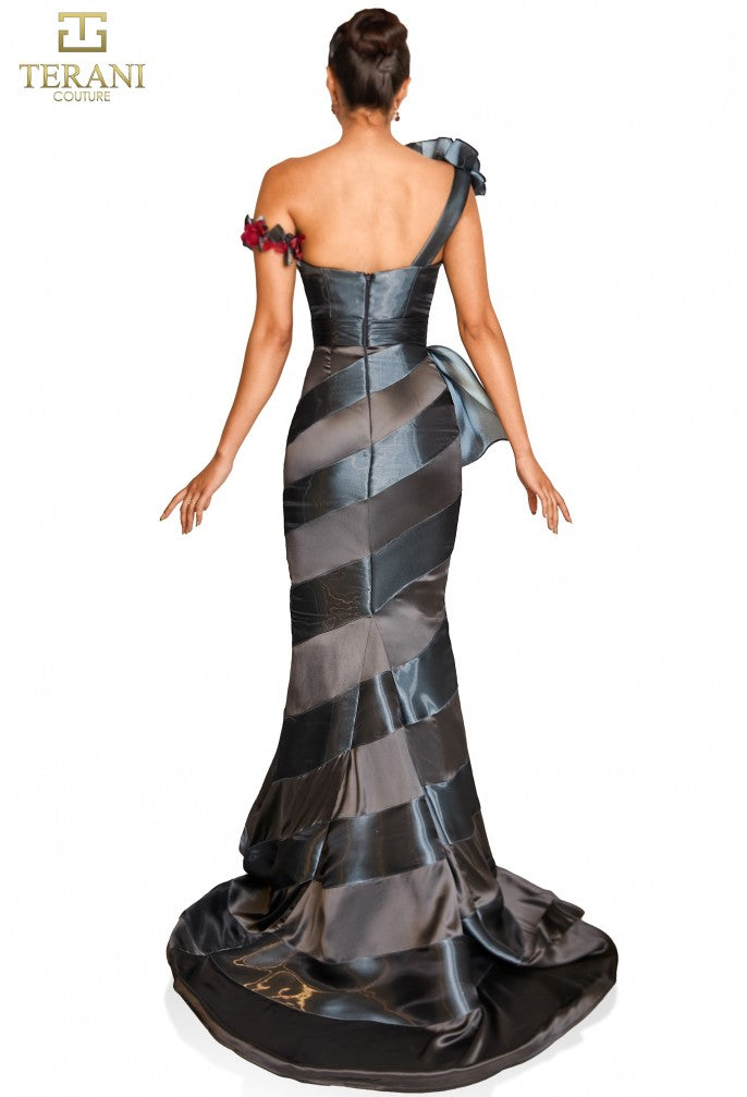 Prom Dresses Mermaid Ruffle Long Formal Prom Dress Slate