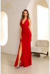 Prom Dresses Long Slit Fitted Evening Formal Prom Dress Red