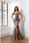 Formal Dresses Beaded Slit Long Formal Evening Dress Grey