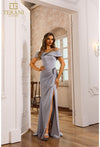 Prom Dresses Slit Long Fitted Prom Dress Silver