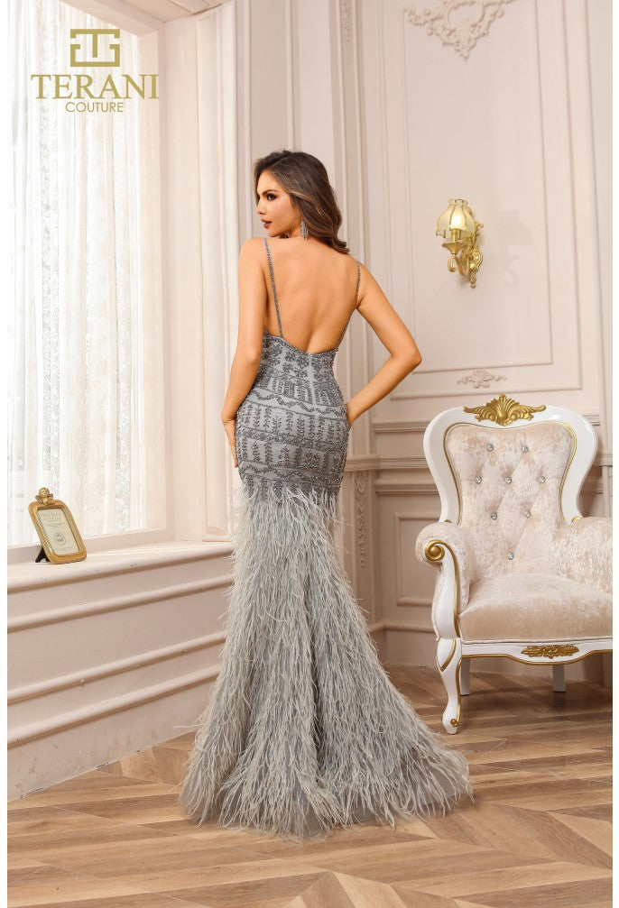 Prom Dresses Long Fitted Sequin Formal Prom Dress Silver Gunmetal