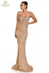 Prom Dresses Fitted Long Evening Formal Prom Dress Silver Nude