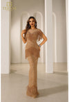 Formal Dresses Long formal Fitted Evening Dress Gold