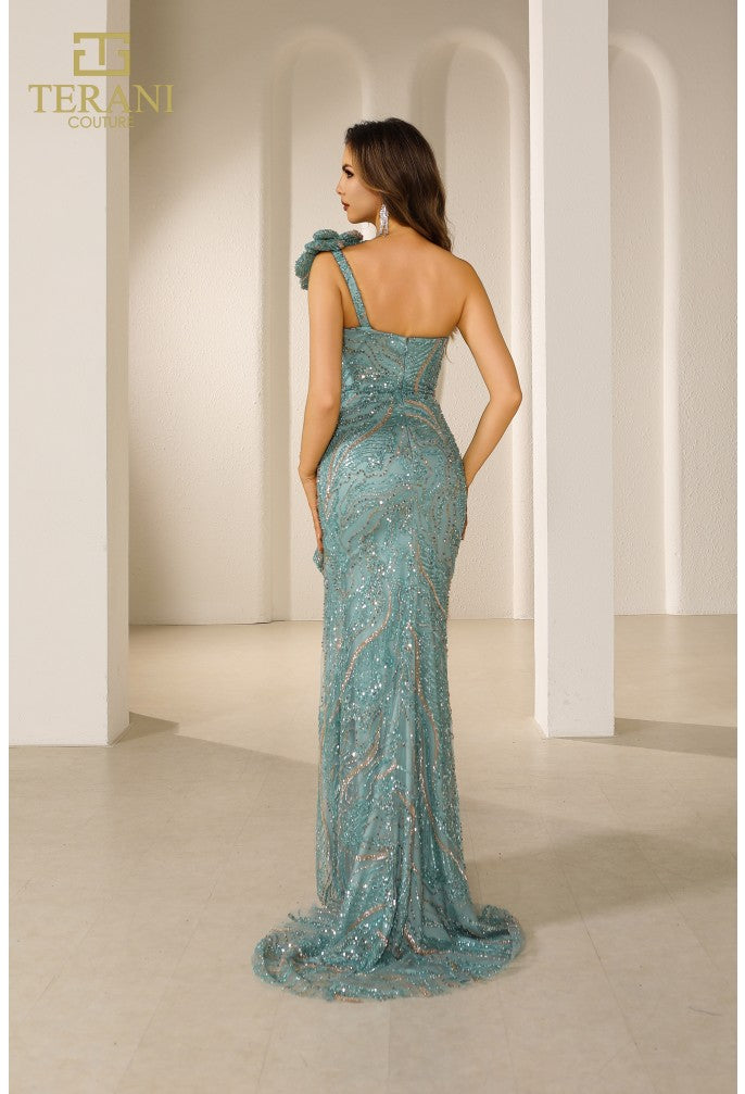 Prom Dresses Beaded Long Slit Fitted Formal Prom Dress Tiffany