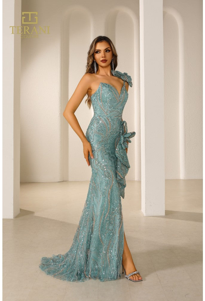 Prom Dresses Beaded Long Slit Fitted Formal Prom Dress Tiffany