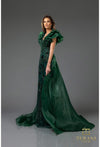 Formal Dresses Fitted Long Formal Overskirt Evening Dress Emerald