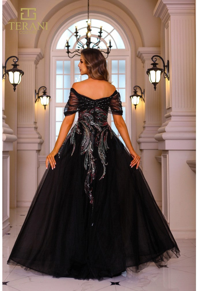 Formal Dresses Long Beaded Ball Gown Formal DressBlack Multi
