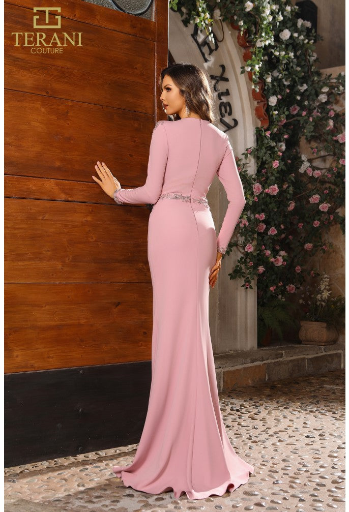 Mother of the bride Dresses Long Sleeve Formal Mother of the Bride Evening Dress Dusty Rose