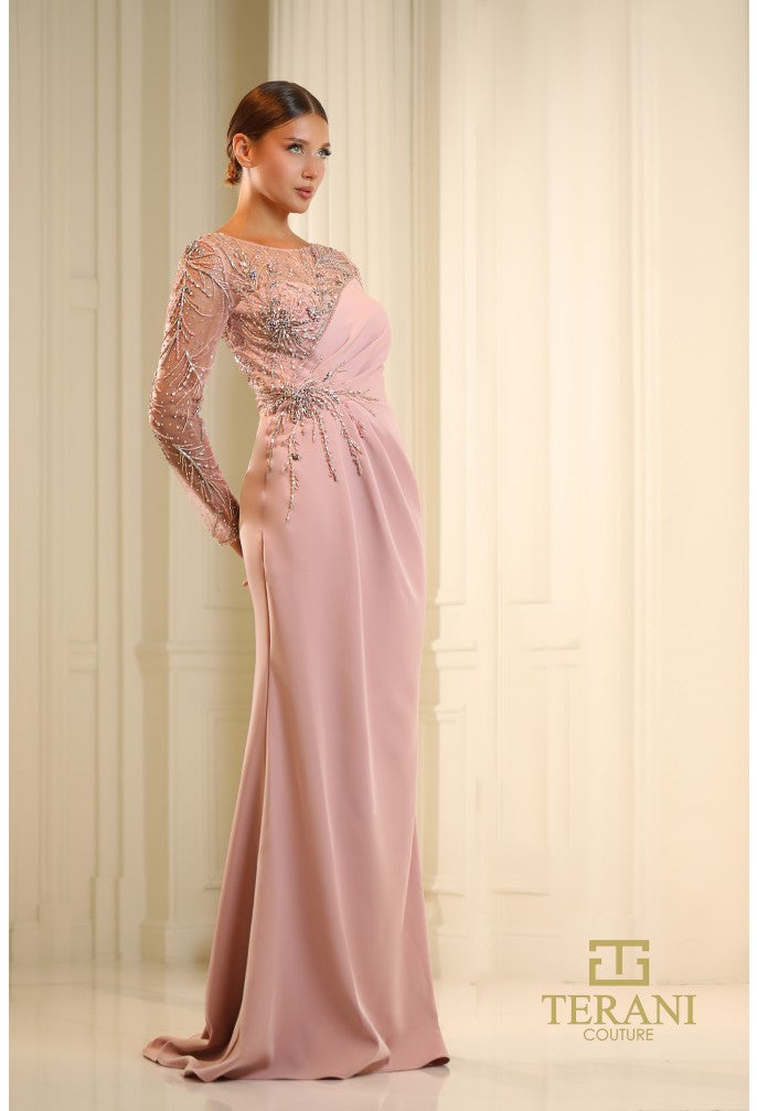 Mother of the Bride Dresses Long Sleeve Mother of the Bride Formal Dress Dusty Rose