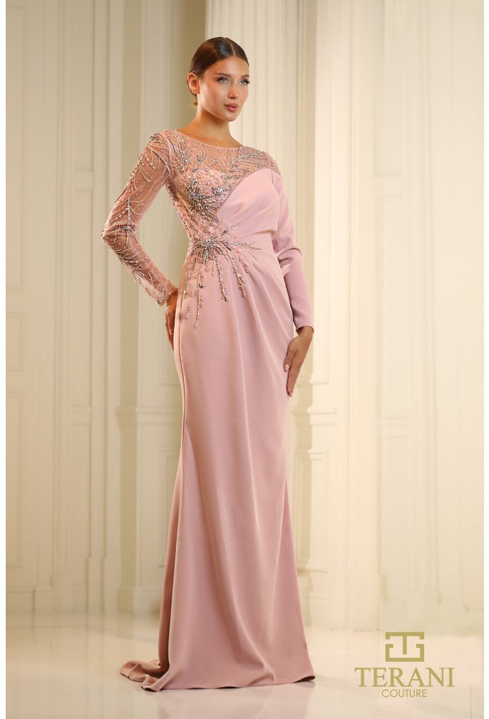 Mother of the Bride Dresses Long Sleeve Mother of the Bride Formal Dress Dusty Rose