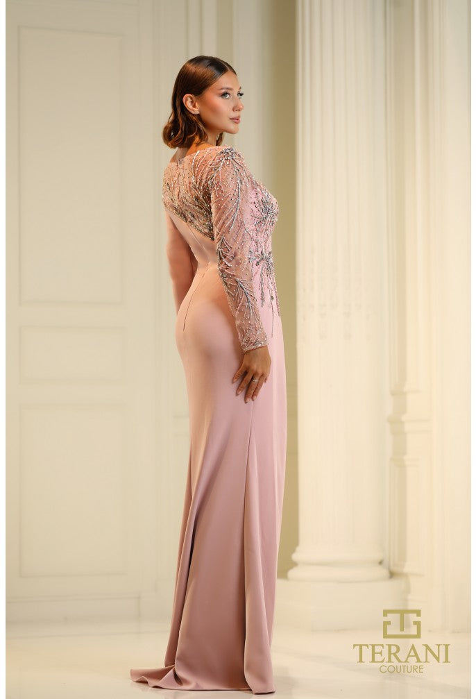 Mother of the Bride Dresses Long Sleeve Mother of the Bride Formal Dress Dusty Rose