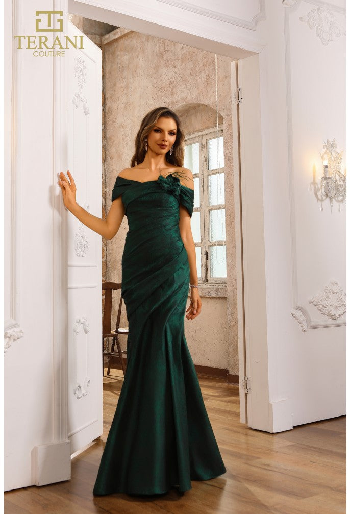 Formal Dresses Long Mermaid Formal 3D Floral Evening Dress Hunter