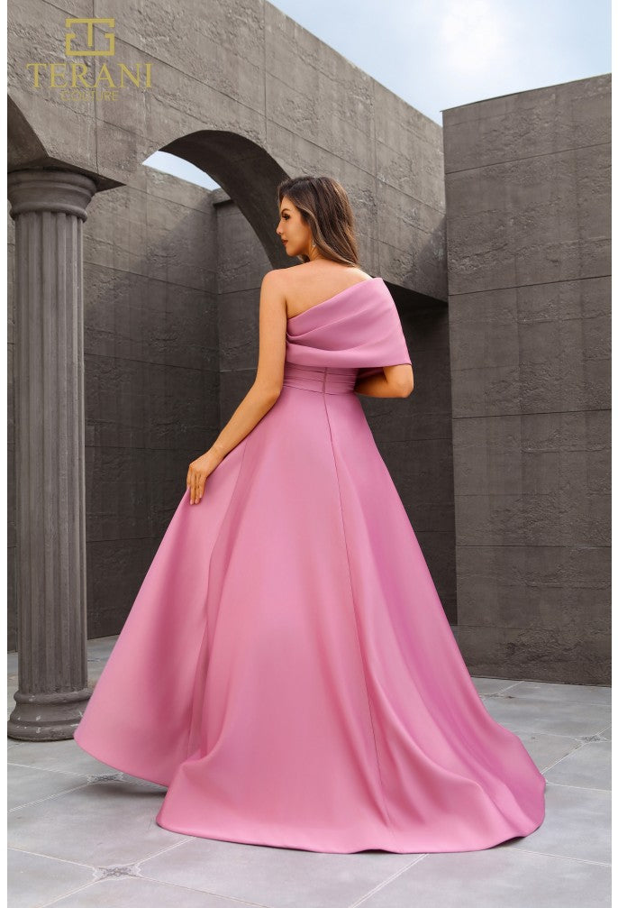 Formal Dresses Pleated Long Formal Beaded Evening Dress Rose