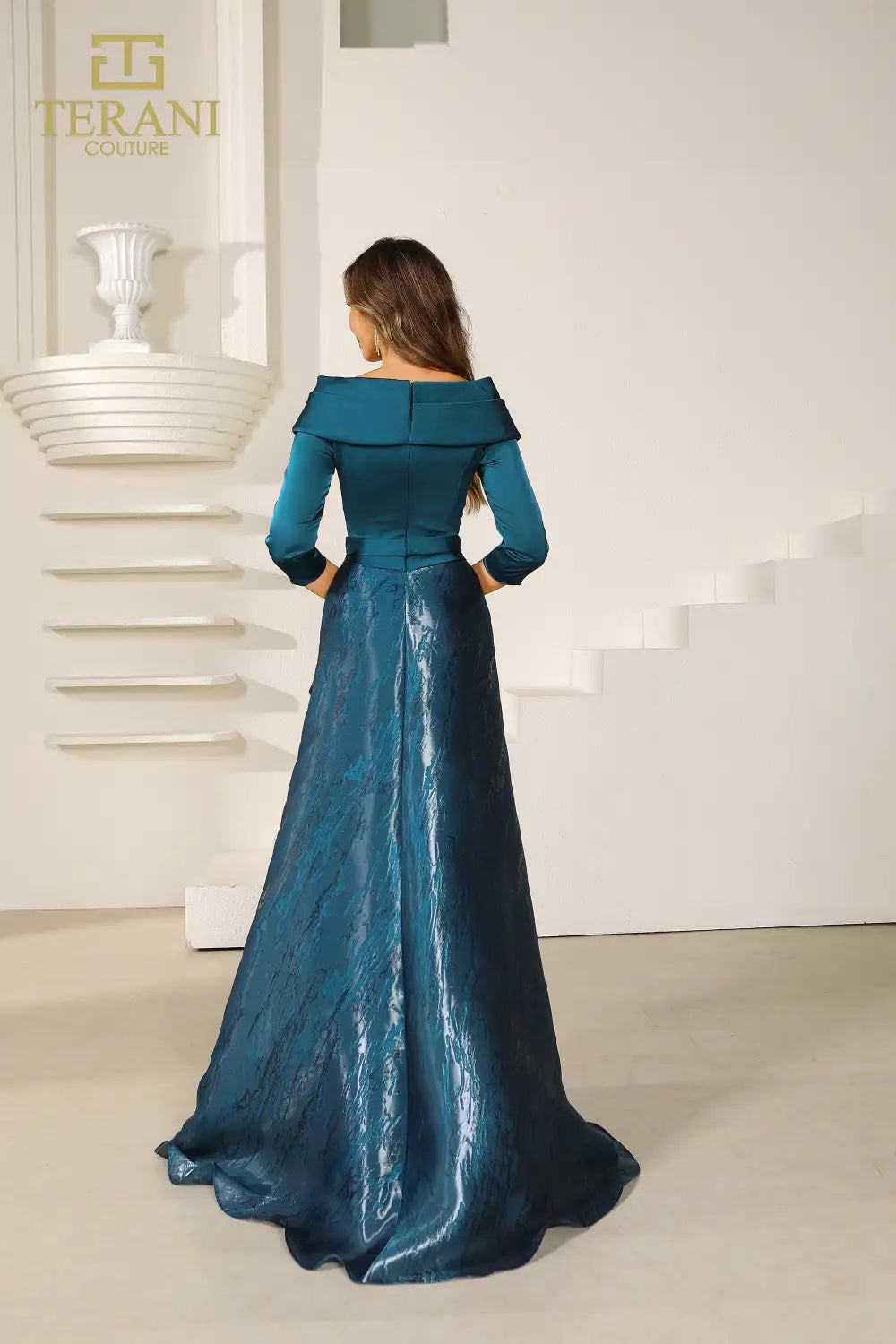 Formal Dresses Pleated Long Formal A Line Evening Dress Blue