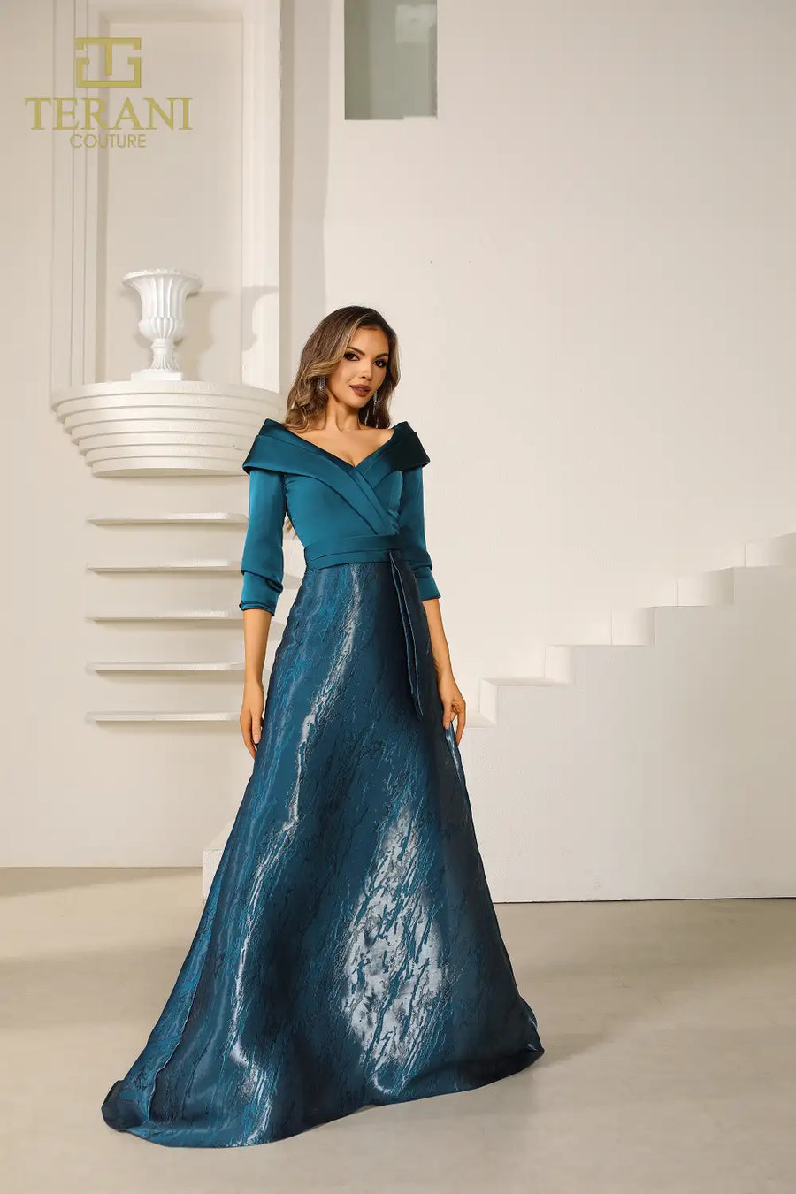 Formal Dresses Pleated Long Formal A Line Evening Dress Blue