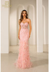 Prom Dresses Long Mermaid Lace Formal Prom Dress Blush