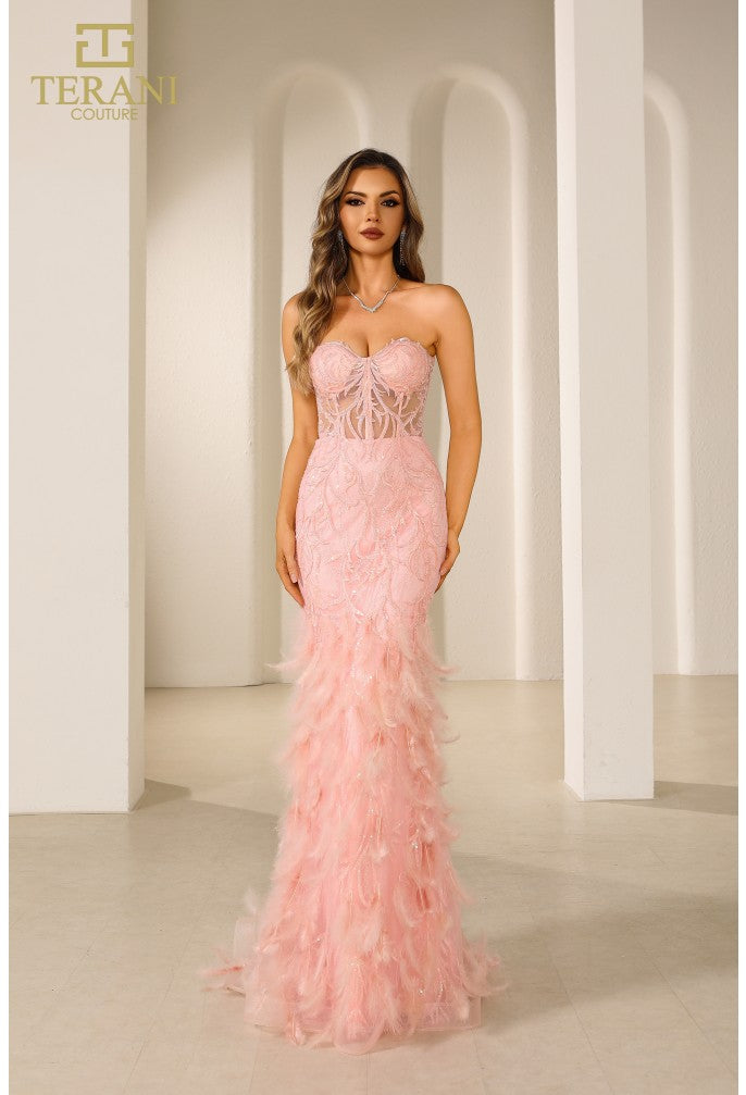 Prom Dresses Long Mermaid Lace Formal Prom Dress Blush