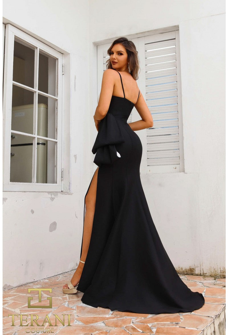 Prom Dresses Prom Long Fitted Slit Evening Formal Dres Black White