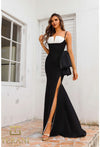 Prom Dresses Prom Long Fitted Slit Evening Formal Dres Black White