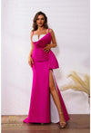 Prom Dresses Prom Long Fitted Slit Evening Formal Dres Fuchsia White