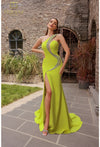 Prom Dresses Beaded Slit Long Formal Fitted Prom Dress Citrine